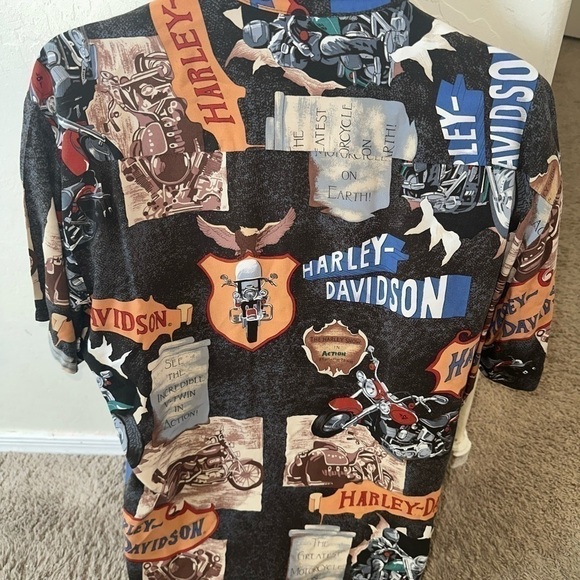 Men’s pre own vintage silk button Harley Davidson shirt size XL - Picture 4 of 6